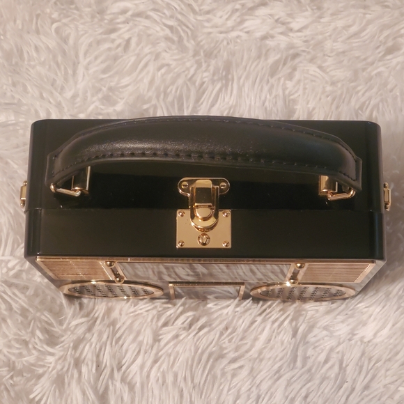 Acrylic Novelty BoomBox Style Crossbody Clutch - Picture 10 of 14